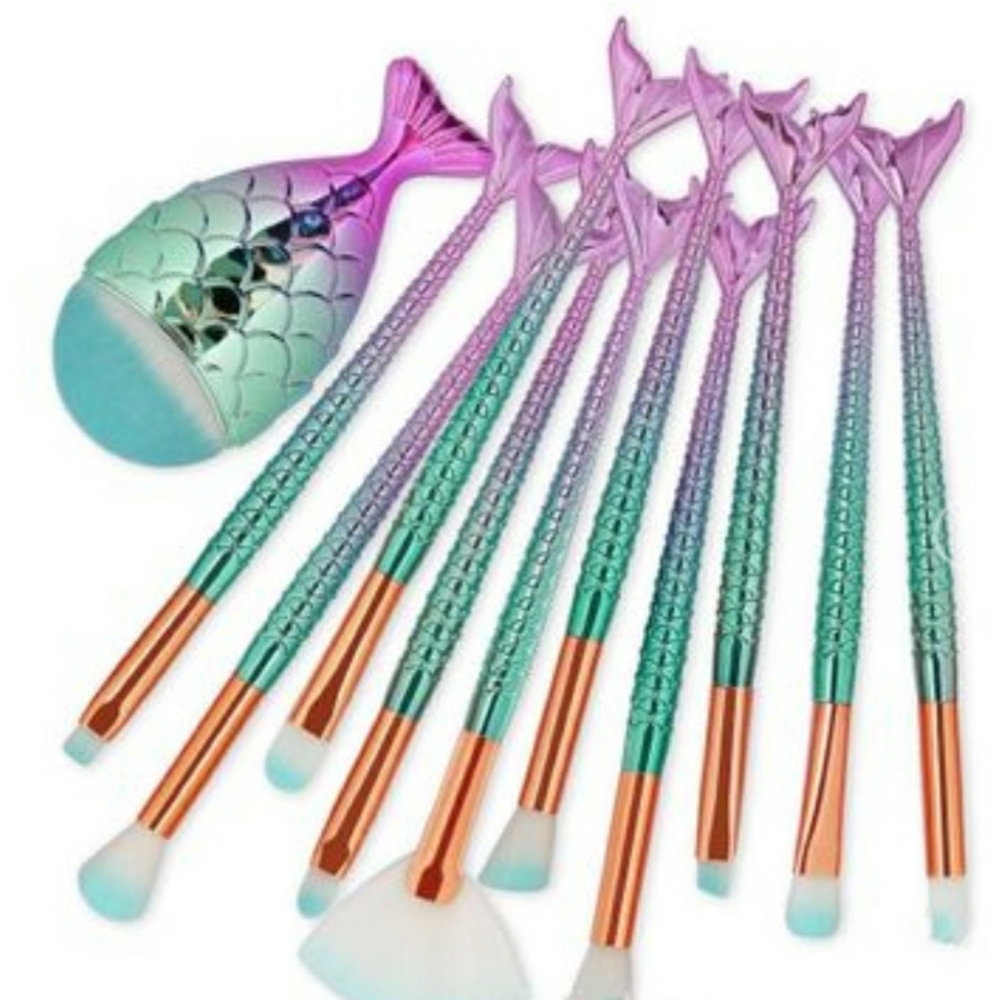 3 pack - 11 brush mermaid makeup brush set